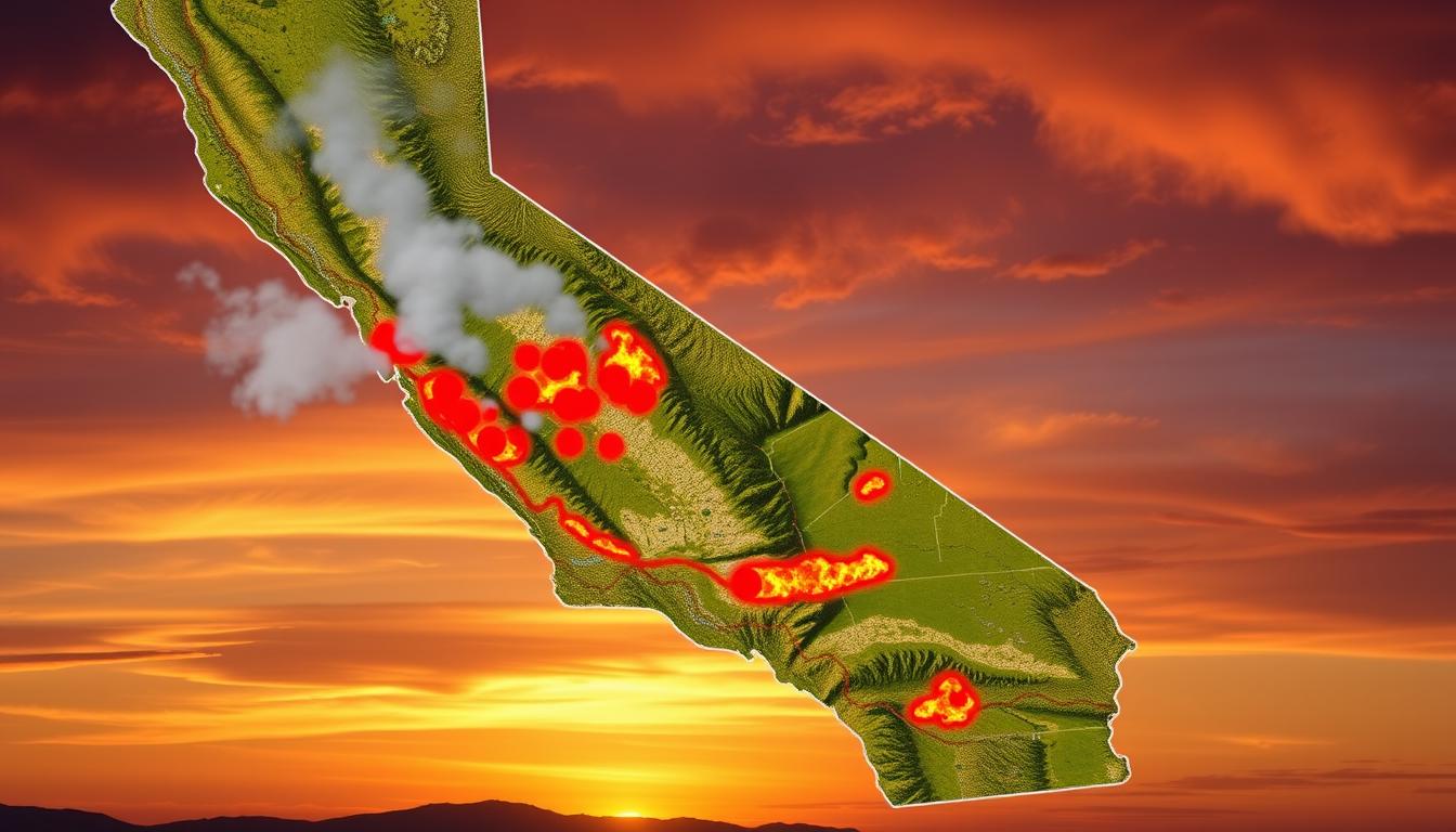 california fires map